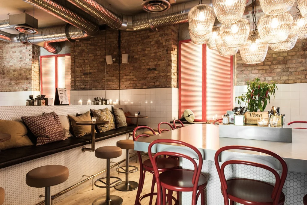 Cozy interior of Escama in Malmö