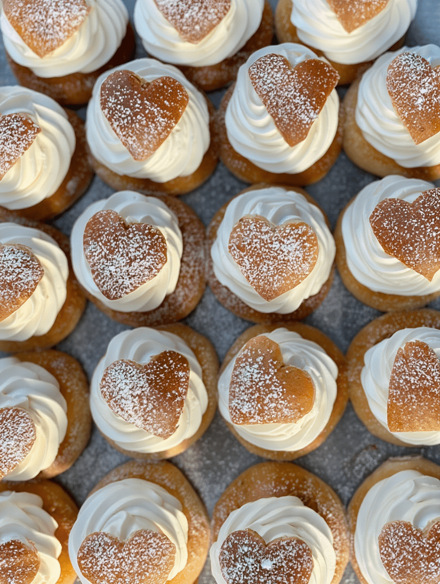Swedish famous semlor with a heart on top